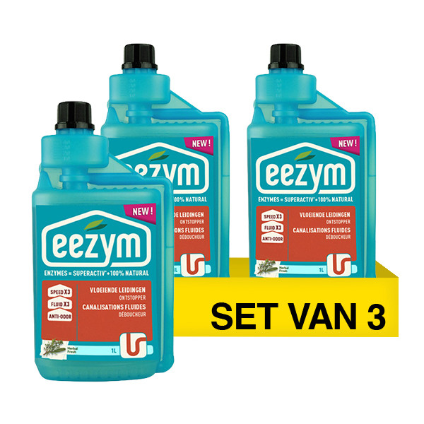 Aanbieding: Eezym vloeiende leidingen ontstopper (3 stuks - 1 liter) SEE00038 - 1