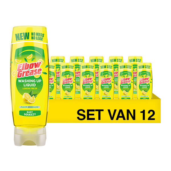 Aanbieding: Elbow Grease Afwasmiddel Stand Up Lemon (12 stuks à 450 ml) SEL00304 - 1