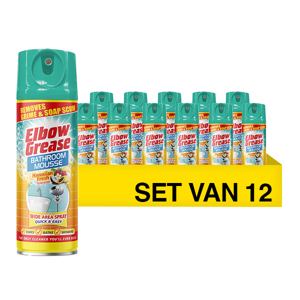 Aanbieding: Elbow Grease Bathroom Mousse Hawaiian Fresh (12 stuks à 400 ml) SEL01119 - 1