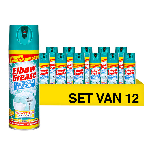 Aanbieding: Elbow Grease Bathroom Mousse Lemon (12 stuks à 400 ml) SEL01071 Aanbieding: Elbow Grease Bathroom Mousse Lemon (12 stuks à 400 ml) SEL01071 - 1