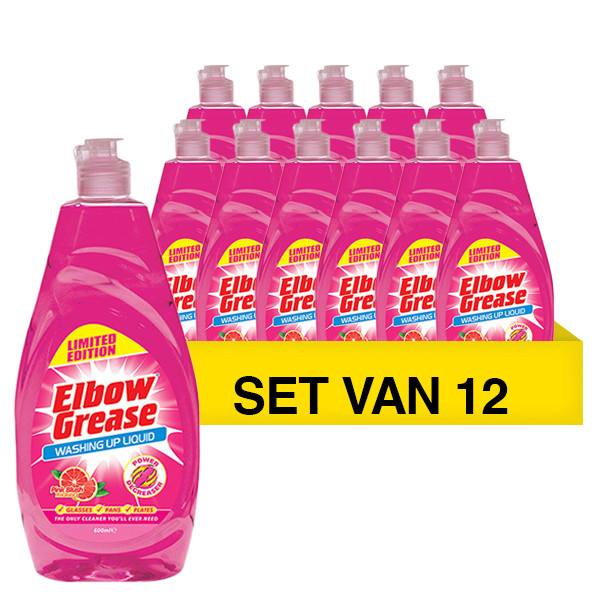 Elbow Grease Aanbieding: Elbow Grease Pink Afwasmiddel (12 flessen - 600 ml)  SEL00281 - 1
