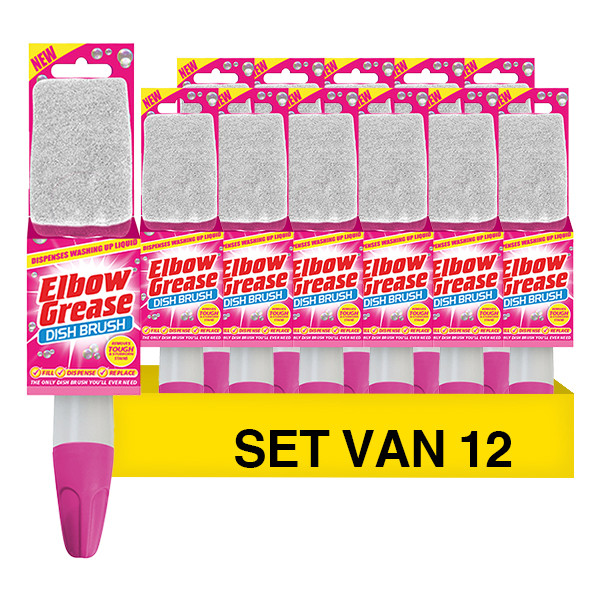 Elbow Grease Aanbieding: Elbow Grease Pink Dish Brush (12 borstels)  SEL01066 - 1