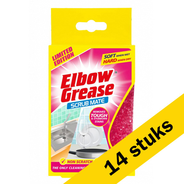 Elbow Grease Aanbieding: Elbow Grease Schuurspons Roze (14 stuks)  SEL00279 - 1