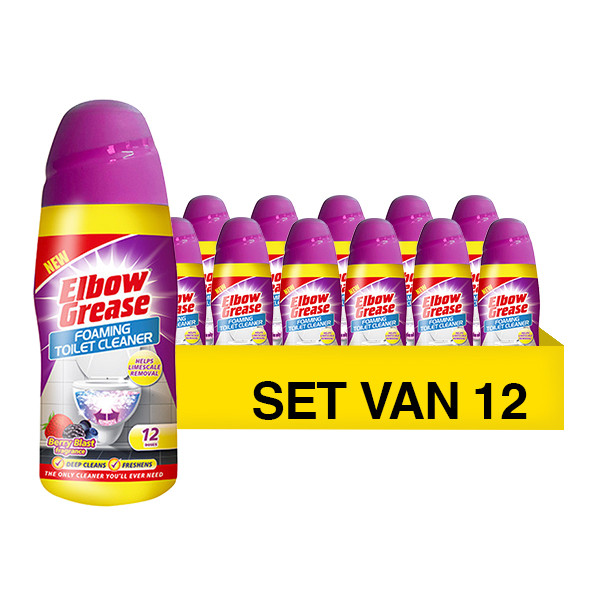 Aanbieding Elbow Grease Foaming Toilet Cleaner Berry Blast (12 x 500 gr) Elbow Grease