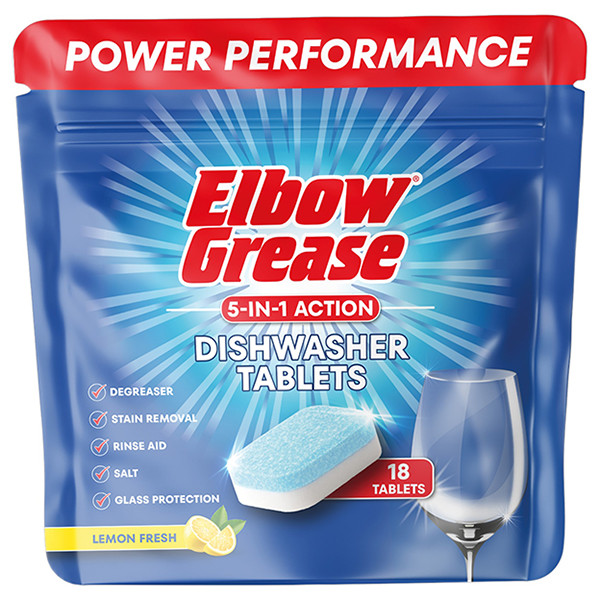 Elbow Grease Lemon Fresh Action Vaatwastabletten (18 stuks) SEL00314 - 1