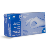 Eurogloves Latex handschoen maat M gepoederd (Eurogloves, blauw, 100 stuks)  SME00043