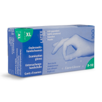 Eurogloves Latex handschoen maat XL gepoederd (Eurogloves, blauw, 100 stuks)  SME00053