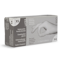 Eurogloves Latex handschoen maat XS poedervrij (Eurogloves, wit, 100 stuks)  SME00032