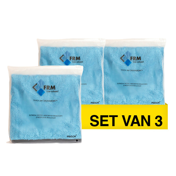 Aanbieding: 3x FRM Droogdoek Quick Dry Blauw (40x60 cm) SFR00181 - 1
