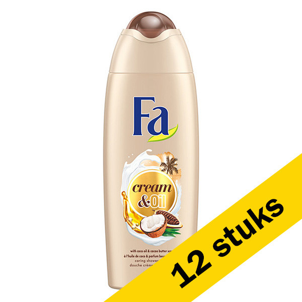 Fa Aanbieding: 12x Fa Cream & Oil douchegel Cacaobutter & Cocos (250 ml)  SFA06156 - 1