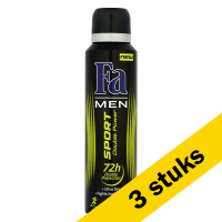Fa Aanbieding: 3x Fa deodorant spray Double Power Boost for Men (150 ml)  SFA05147
