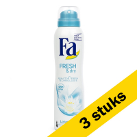 Fa Aanbieding: 3x Fa deodorant spray Fresh & Dry Lotusbloem (150 ml)  SFA05098