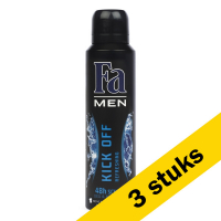 Fa Aanbieding: 3x Fa deodorant spray Kick Off for men (150 ml)  SFA05086