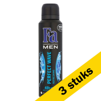 Fa Aanbieding: 3x Fa deodorant spray Perfect Wave for Men (150 ml)  SFA05146