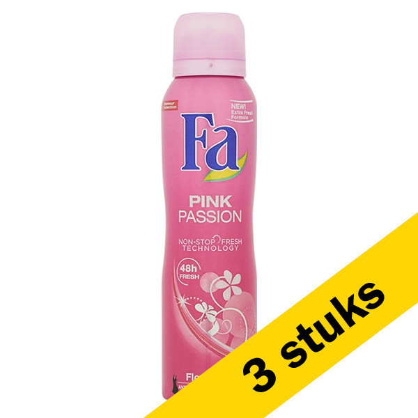 Fa Aanbieding: 3x Fa deodorant spray Pink Passion (150 ml)  SFA05149 - 1