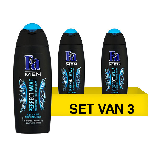 Fa Aanbieding: 3x Fa douchegel Perfect Wave for Men (250 ml)  SFA05157 - 1