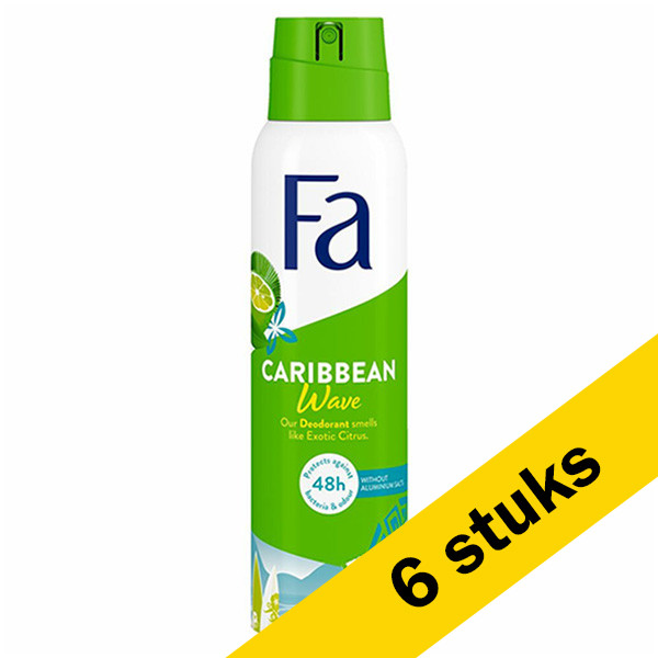 Fa Aanbieding: 6x Fa deodorant spray Caribbean Lemon (150 ml)  SFA06183 - 1