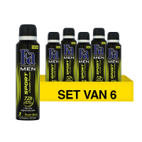 Fa Aanbieding: 6x Fa deodorant spray Double Power Boost for Men (150 ml)  SFA06004