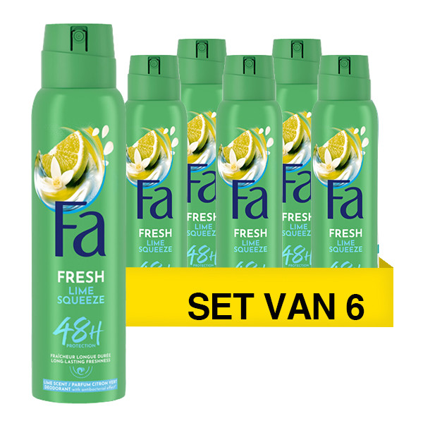 Aanbieding: 6x Fa deodorant spray Fresh Lime Squeeze (150 ml) SFA06183 - 1