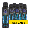 Aanbieding: 6x Fa deodorant spray Perfect Wave for Men (150 ml)