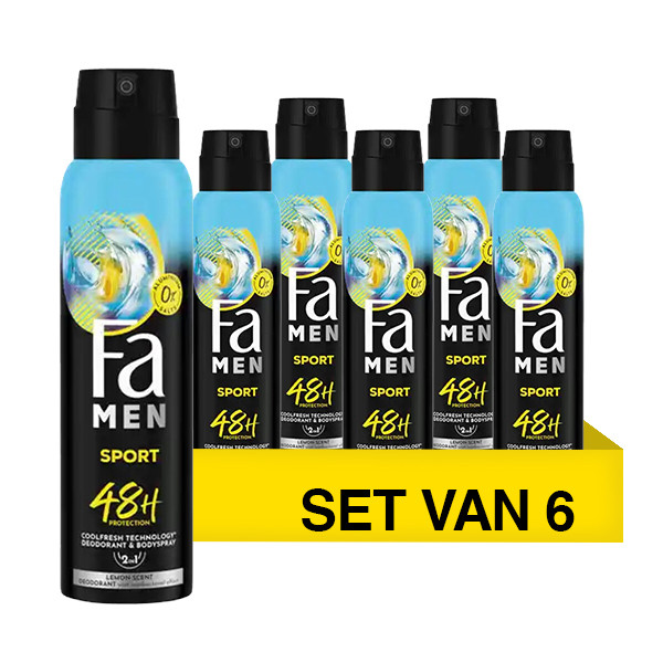 Aanbieding: 6x Fa deodorant spray Sport for men (150 ml) SFA06181 - 1