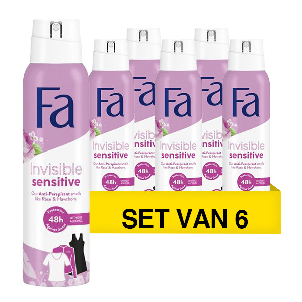 Fa Aanbieding: Fa Deodorant Spray Invisible Sensitive (6 flessen - 150 ml)  SFA06213 - 1