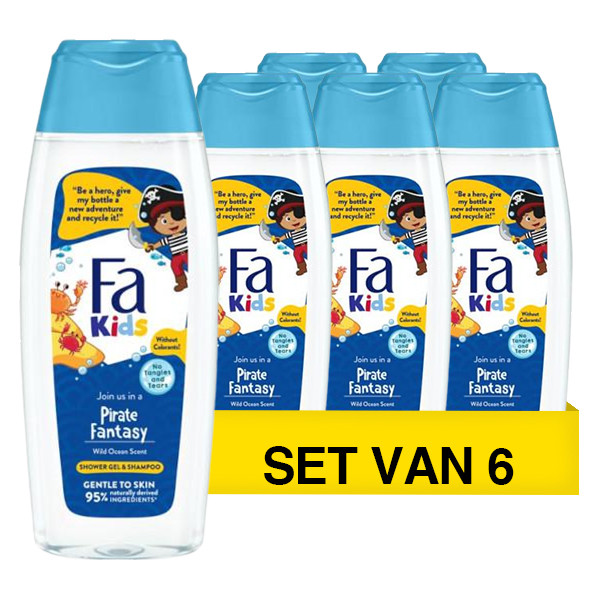 Fa Aanbieding: Fa Douchegel & Shampoo Kids Pirate Fantasy (6 flessen - 250 ml)  SFA06237 - 1