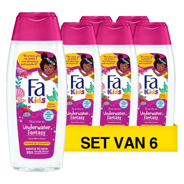 Fa Aanbieding: Fa Douchegel & Shampoo Kids Underwater Fantasy (6 flessen - 250 ml)  SFA06235 - 1