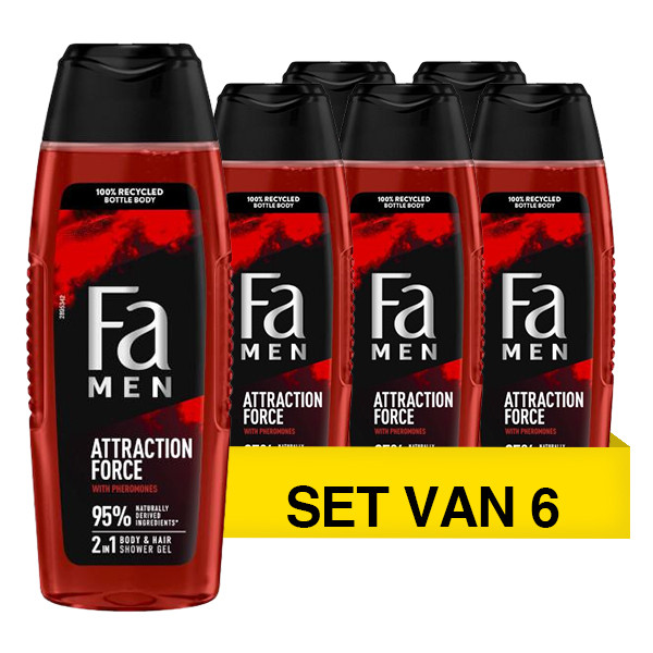 Fa Aanbieding: Fa Men Douchegel Attraction Force (6 flessen - 250 ml)  SFA06245 - 1