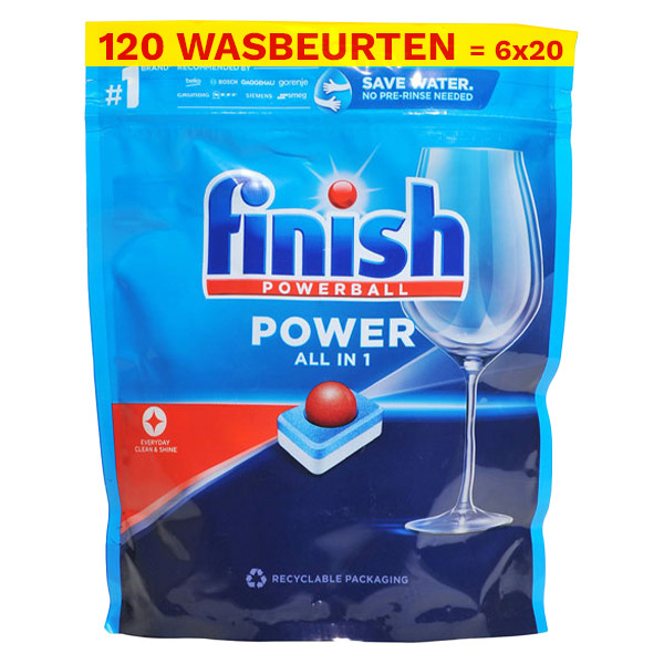 Aanbieding: Finish All In One Fresh Vaatwastabletten (6 zakken - 120 vaatwasbeurten) SFI01183 - 1