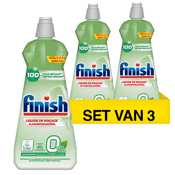 Finish Aanbieding: Finish Glansspoelmiddel Eco 0% (3 flessen - 400 ml)  SFI01005 - 1