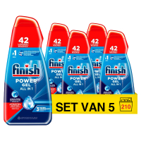 Aanbieding: Finish Power Gel Max Fresh Vaatwasmiddel 940 ml (5 flessen -  210 vaatwasbeurten) SFI01171