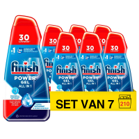 Aanbieding: Finish Power Gel Regular Vaatwasmiddel 600 ml  (7 flessen - 210 vaatwasbeurten) SFI01159