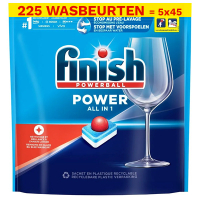 Finish Aanbieding: Finish Power Vaatwastabletten Regular (5 zakken - 225 vaatwasbeurten)  SFI01125