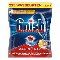 Finish Aanbieding: Finish Powerball All-in-1-Max Vaatwastabletten Regular (5 zakken - 225 vaatwasbeurten)  SFI01045