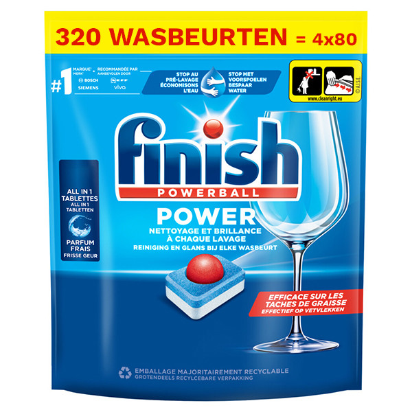 Finish Aanbieding: Finish Powerball Regular (4 dozen - 320 vaatwastabletten)  SFI01114 - 1