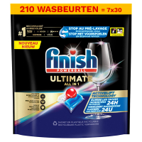 Finish Aanbieding: Finish Powerball Ultimate All-in-1 Vaatwastabletten Regular (7 zakken - 210 vaatwasbeurten)  SFI01066