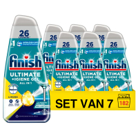 Aanbieding: Finish Quantum +Hygiene Gel Lemon Vaatwasmiddel 560 ml (7 flessen - 182 vaatwasbeurten) SFI01163