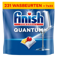 Finish Aanbieding: Finish Quantum All-in-1 Vaatwastabletten Lemon (7 zakken - 231 vaatwastabletten)  SFI01080