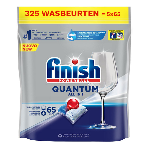 Finish Aanbieding: Finish Quantum All-in-1 vaatwastabletten Regular (325 vaatwasbeurten)  SFI01037 - 1