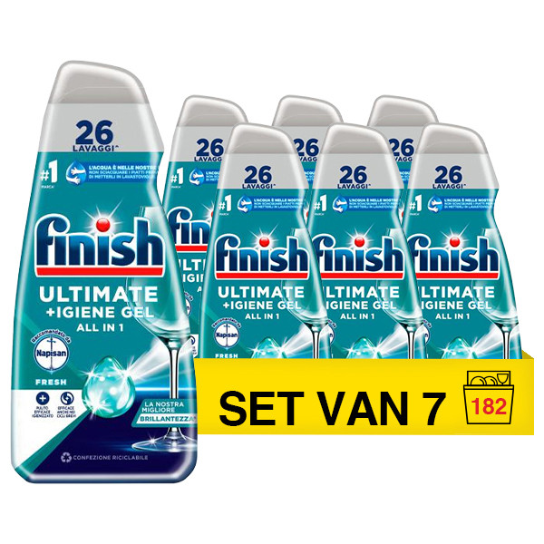 Aanbieding: Finish Quantum Gel Fresh Vaatwasmiddel 560 ml (7 flessen - 182 vaatwasbeurten) SFI01165 - 1