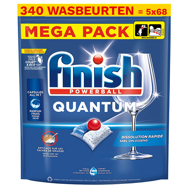 Finish Aanbieding: Finish Quantum Vaatwastabletten Regular (5 zakken - 340 vaatwasbeurten)  SFI01131 - 1