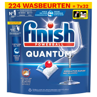 Finish Aanbieding: Finish Quantum Vaatwastabletten Regular (7 zakken - 224 vaatwasbeurten)  SFI01127
