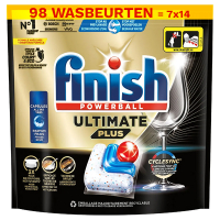 Finish Aanbieding: Finish Ultimate+ Vaatwastabletten Regular (7 zakken - 98 vaatwasbeurten)  SFI01147