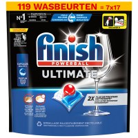 Finish Aanbieding: Finish Ultimate Vaatwastabletten Regular (7 zakken - 119 vaatwasbeurten)  SFI01135