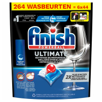 Finish Aanbieding: Finish Ultimate vaatwastabletten Regular (6 zakken - 264 vaatwasbeurten)  SFI01098