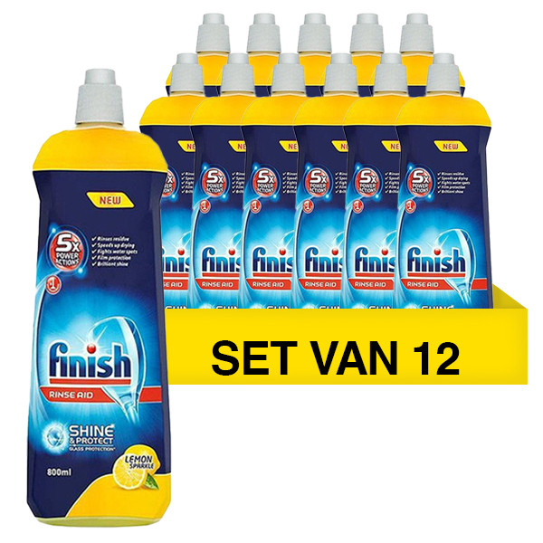 Finish Aanbieding: Finish spoelglans lemon (12 flessen - 800 ml)  SFI01004 - 1