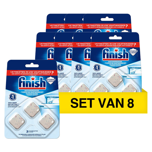 Finish Aanbieding: Finish vaatwasmachine reiniger Hygienic Clean 17 gram (8x 3 stuks)  SFI01051 - 1