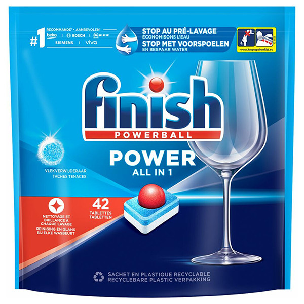 Finish Power All-in-1 vaatwastabletten met vlekverwijderaar (42 struks)  SFI01074 - 1
