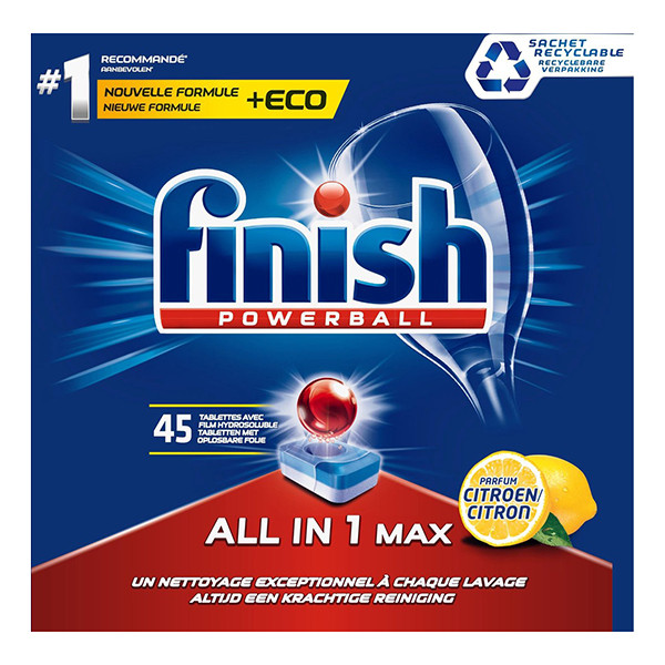 Finish Powerball All-in-1-Max vaatwastabletten Lemon (45 vaatwasbeurten)  SFI00066 - 1